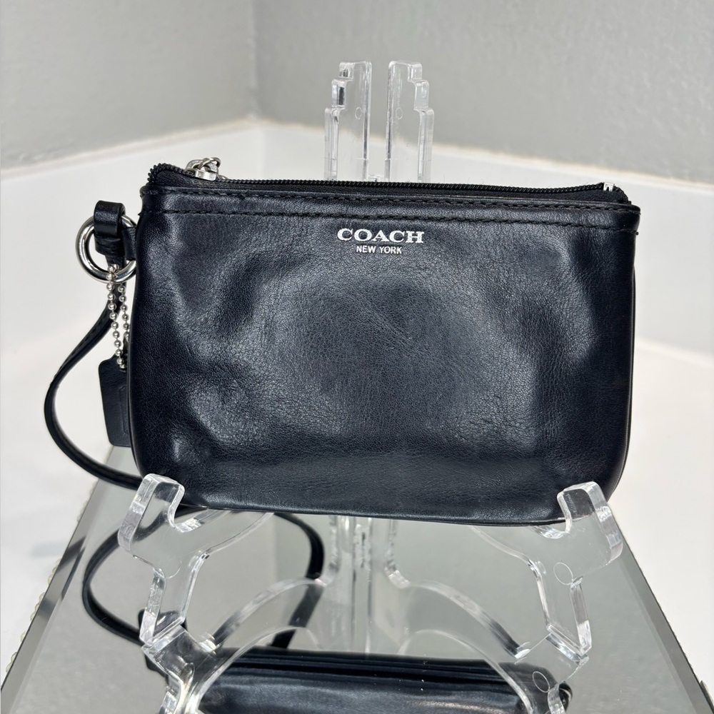 Coach Black Leather Wristlet